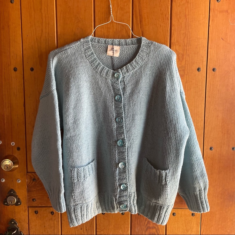 SOLD Jaggery London Wool Pepe Cardigan in Cielo (NWT)
